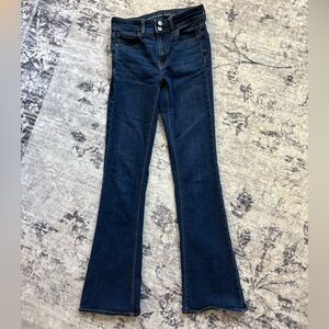 American Eagle Dark Blue Flare Jeans 4 Long